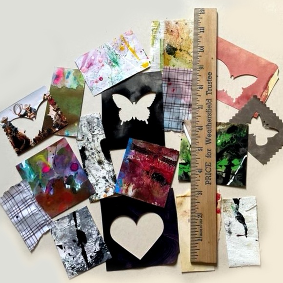 Junk Journal Pack  15+ Hand painted Pieces, Great for scrapbooking, collage - Picture 4 of 11